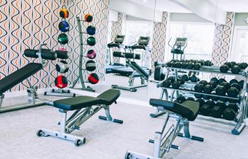 Fitness center with peloton bikes